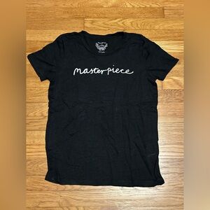 J Crew x Hugo Guinness “Masterpiece” 100% Linen Slub Knit Black T-Shirt